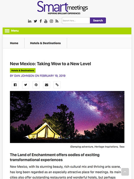 New Mexico: Taking Wow to a New Level | smartmeetings.com February 2019