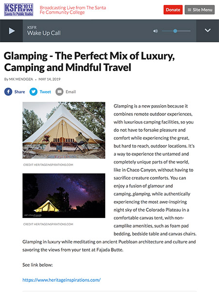 Glamping - The Perfect Mix of Luxury, Camping and Mindful Travel | ksfr.org May 2019